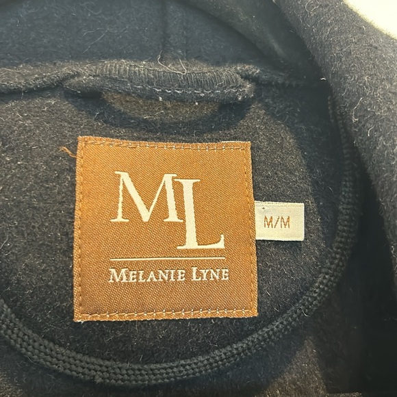 Melanie Lyne Wool Blend Open Cardigan Sweater black and grey Women size M - Picture 8 of 13